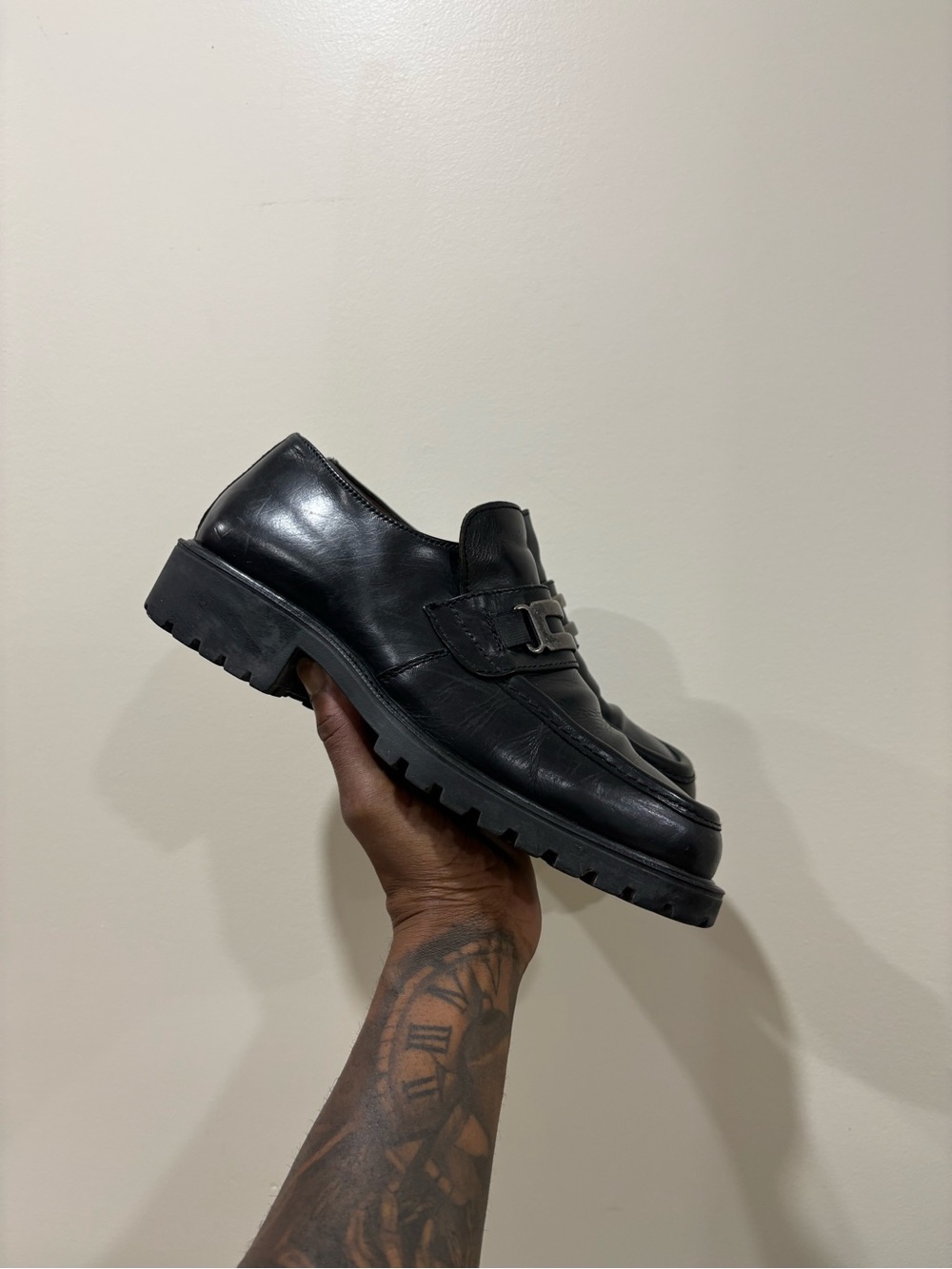Vintage Leather Chunky Penny Loafers
